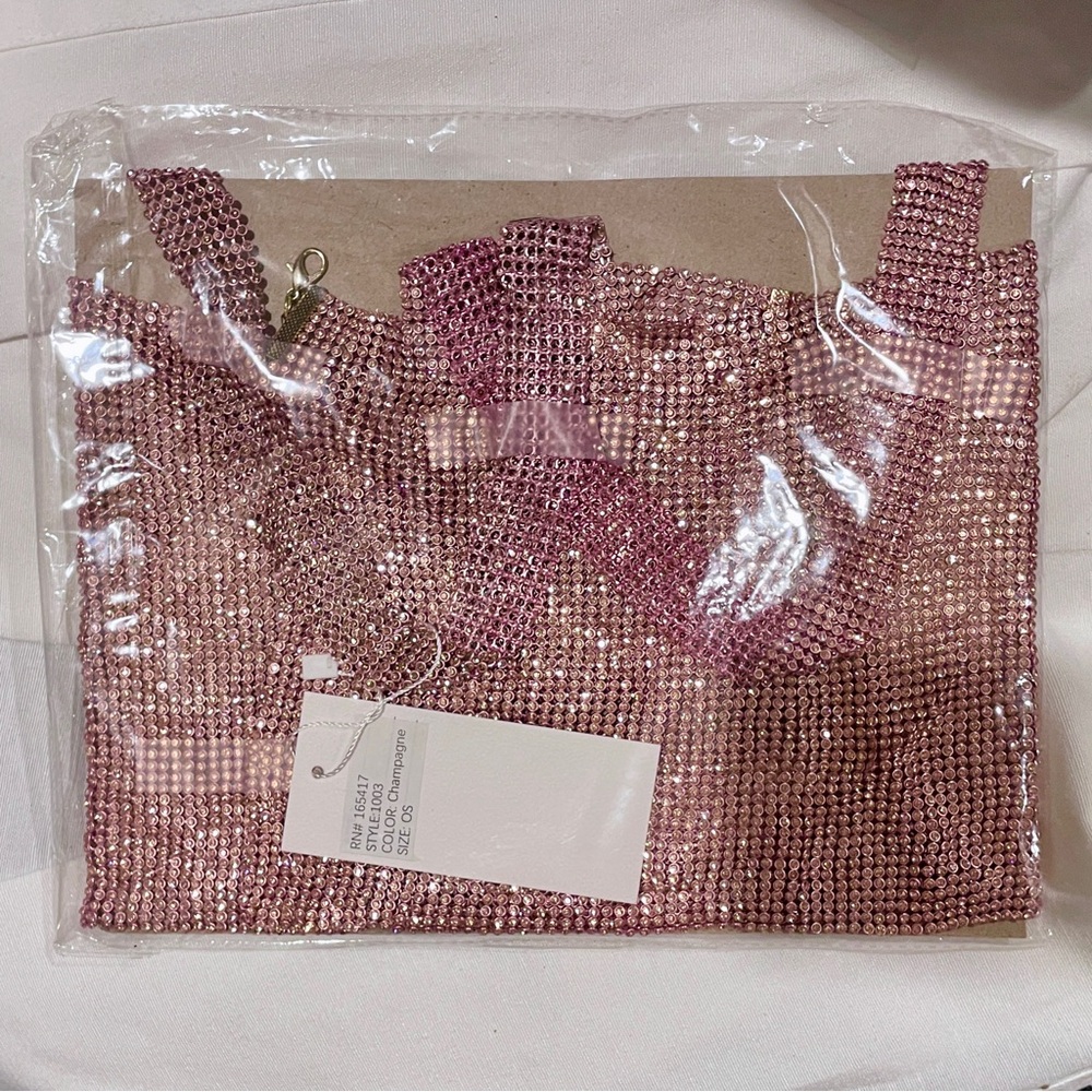 Rose Gold Rhinestone Crop Top - Picture 5 of 5